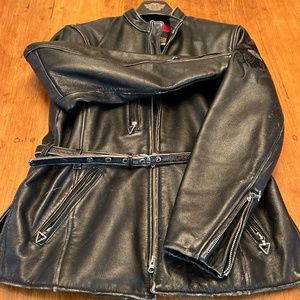 Vintage Harley Davidson Distressed Leather Ladies Riding Jacket Size Large